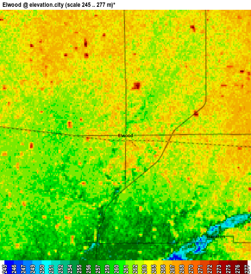 Zoom OUT 2x Elwood, United States elevation map