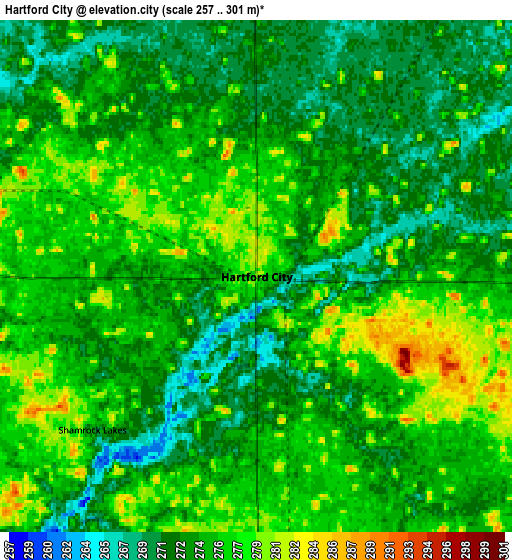 Zoom OUT 2x Hartford City, United States elevation map