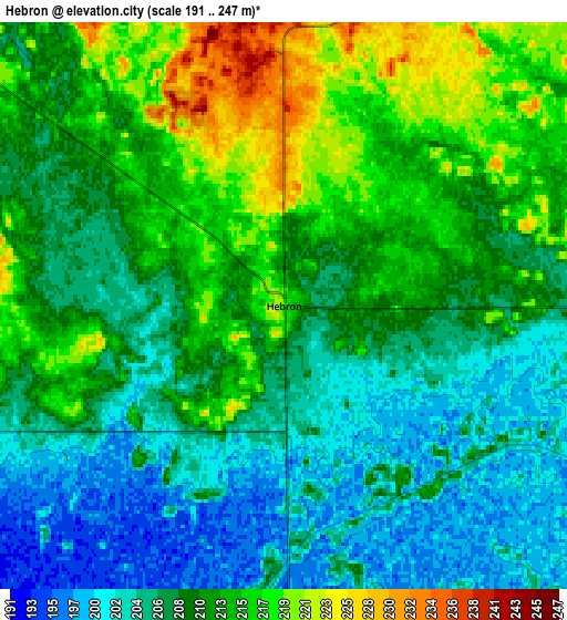 Zoom OUT 2x Hebron, United States elevation map