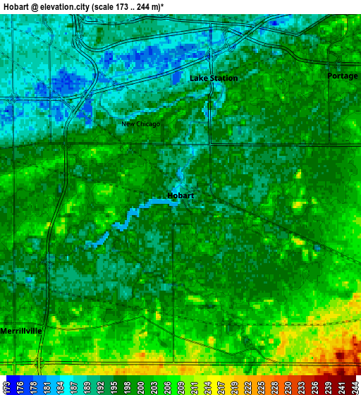 Zoom OUT 2x Hobart, United States elevation map