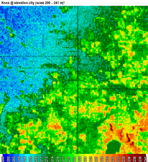 Zoom OUT 2x Knox, United States elevation map