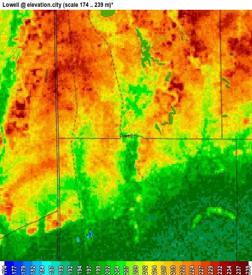 Zoom OUT 2x Lowell, United States elevation map