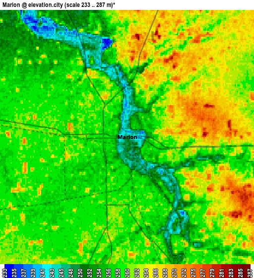 Zoom OUT 2x Marion, United States elevation map