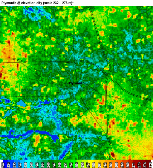 Zoom OUT 2x Plymouth, United States elevation map