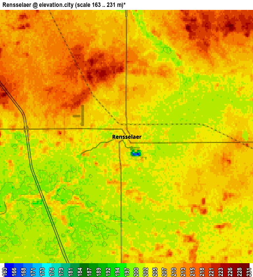 Zoom OUT 2x Rensselaer, United States elevation map