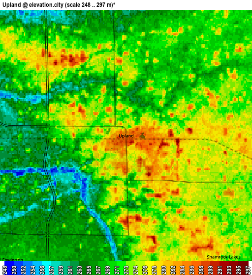 Zoom OUT 2x Upland, United States elevation map