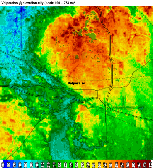 Zoom OUT 2x Valparaiso, United States elevation map