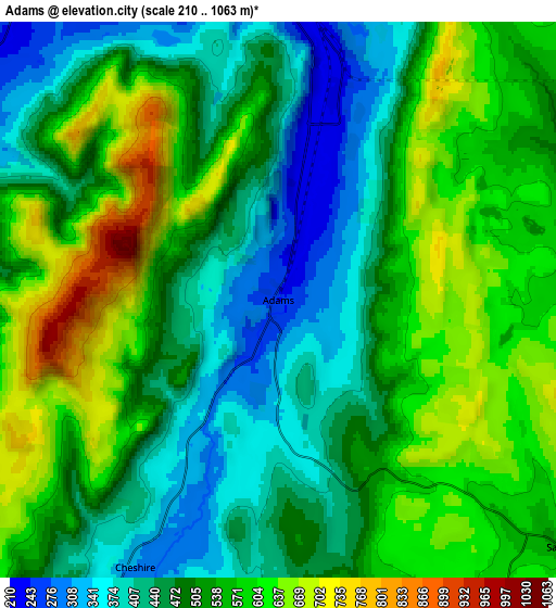 Zoom OUT 2x Adams, United States elevation map