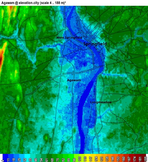 Zoom OUT 2x Agawam, United States elevation map