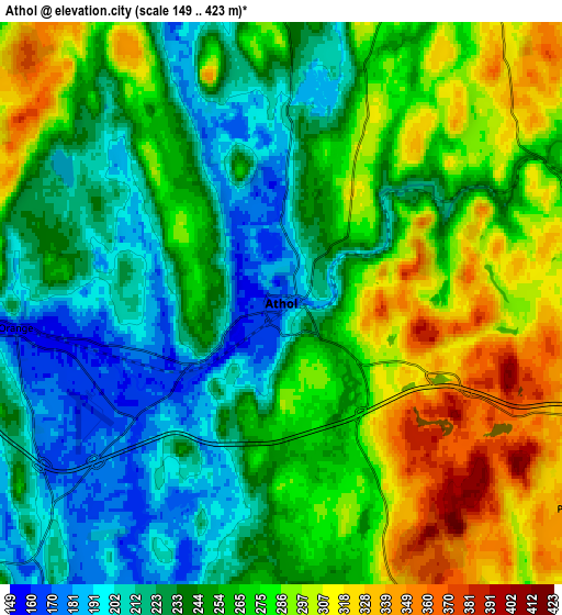 Zoom OUT 2x Athol, United States elevation map