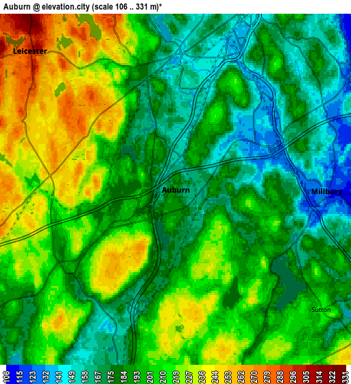 Zoom OUT 2x Auburn, United States elevation map