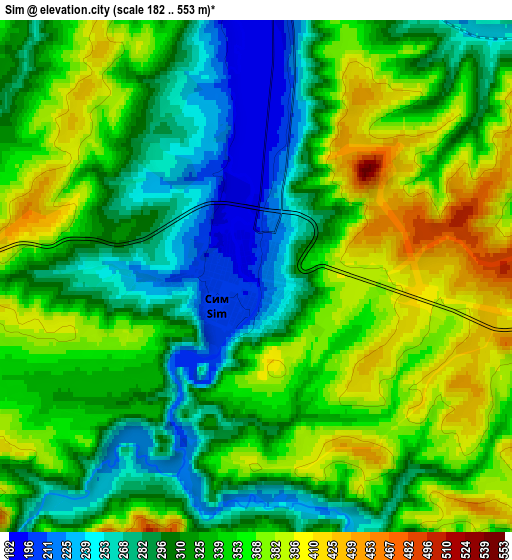 Zoom OUT 2x Sim, Russia elevation map