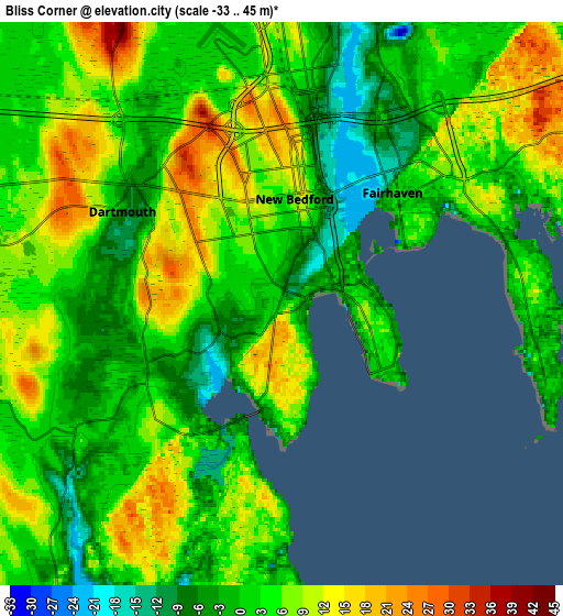 Zoom OUT 2x Bliss Corner, United States elevation map