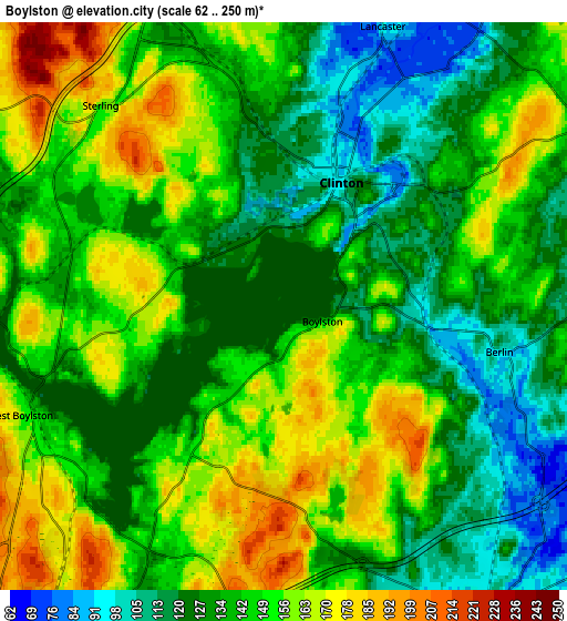 Zoom OUT 2x Boylston, United States elevation map