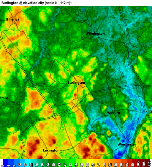 Zoom OUT 2x Burlington, United States elevation map