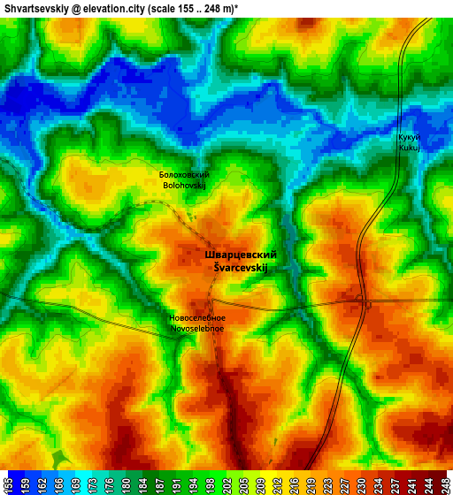 Zoom OUT 2x Shvartsevskiy, Russia elevation map