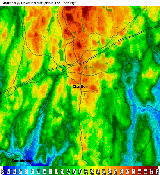 Zoom OUT 2x Charlton, United States elevation map