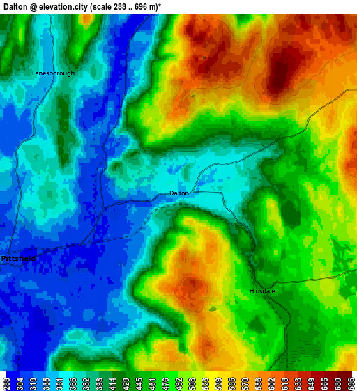 Zoom OUT 2x Dalton, United States elevation map