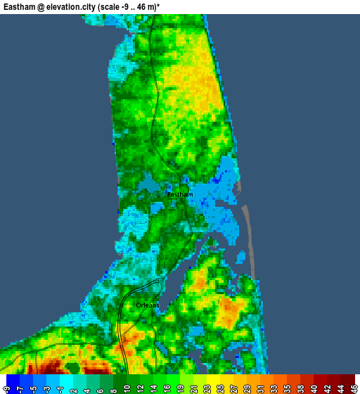 Zoom OUT 2x Eastham, United States elevation map