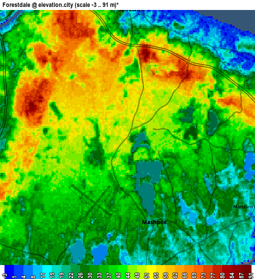 Zoom OUT 2x Forestdale, United States elevation map