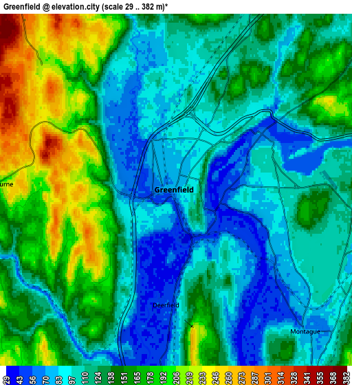 Zoom OUT 2x Greenfield, United States elevation map