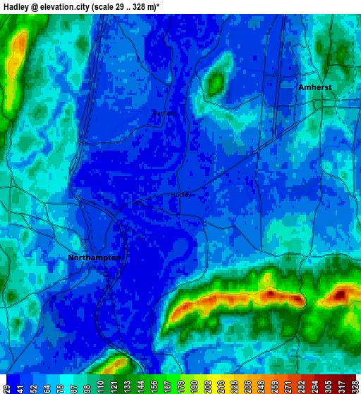 Zoom OUT 2x Hadley, United States elevation map