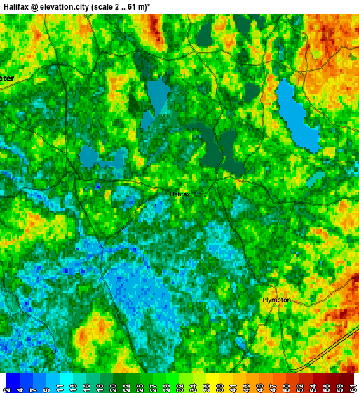 Zoom OUT 2x Halifax, United States elevation map