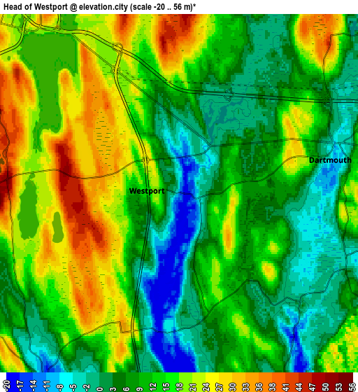 Zoom OUT 2x Head of Westport, United States elevation map