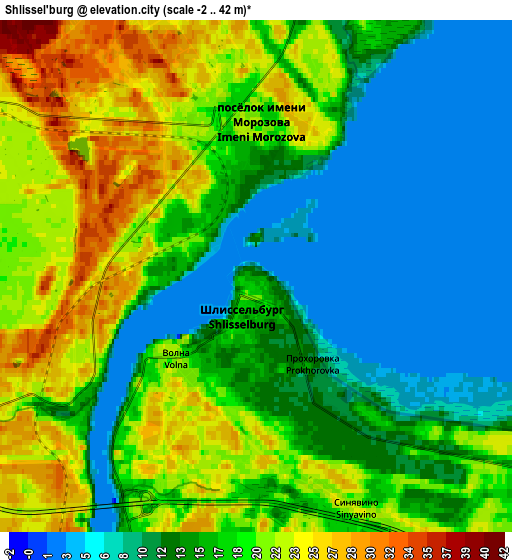 Zoom OUT 2x Shlissel’burg, Russia elevation map