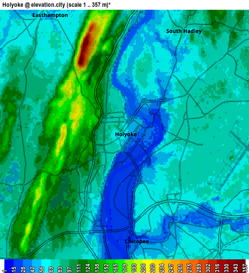 Zoom OUT 2x Holyoke, United States elevation map