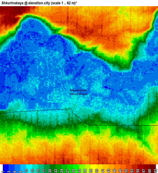 Zoom OUT 2x Shkurinskaya, Russia elevation map