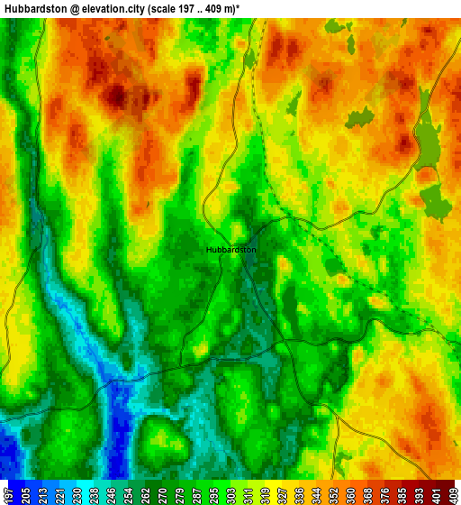 Zoom OUT 2x Hubbardston, United States elevation map