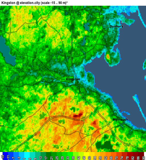 Zoom OUT 2x Kingston, United States elevation map