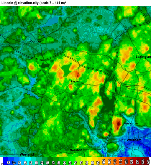 Zoom OUT 2x Lincoln, United States elevation map