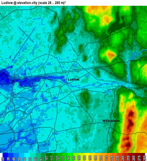 Zoom OUT 2x Ludlow, United States elevation map