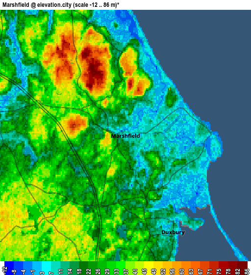 Zoom OUT 2x Marshfield, United States elevation map