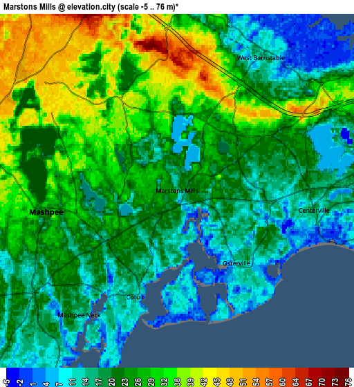 Zoom OUT 2x Marstons Mills, United States elevation map