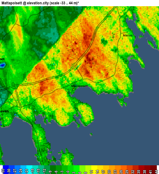 Zoom OUT 2x Mattapoisett, United States elevation map