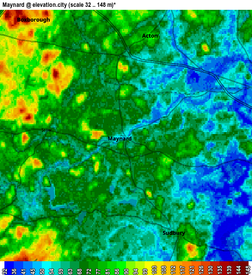 Zoom OUT 2x Maynard, United States elevation map