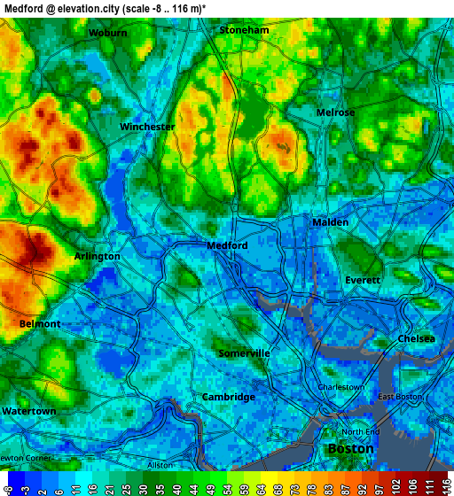 Zoom OUT 2x Medford, United States elevation map