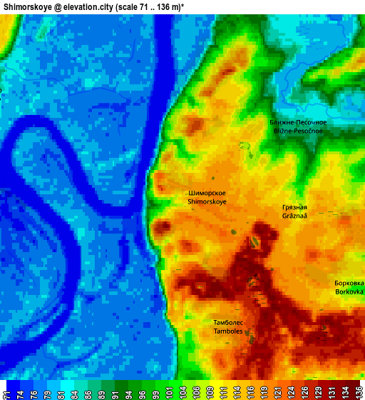 Zoom OUT 2x Shimorskoye, Russia elevation map