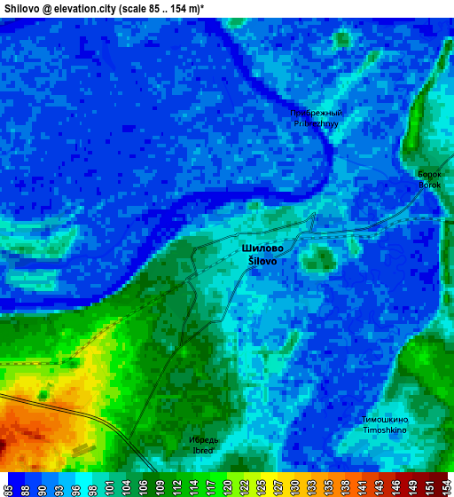 Zoom OUT 2x Shilovo, Russia elevation map