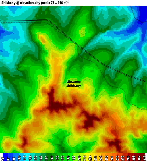 Zoom OUT 2x Shikhany, Russia elevation map