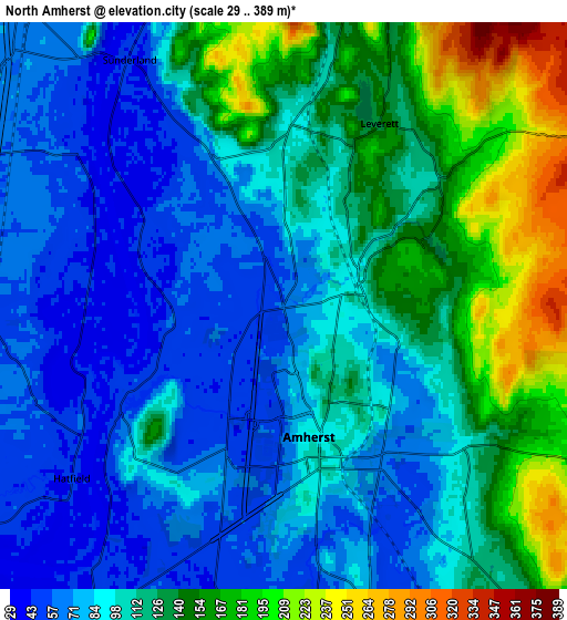 Zoom OUT 2x North Amherst, United States elevation map