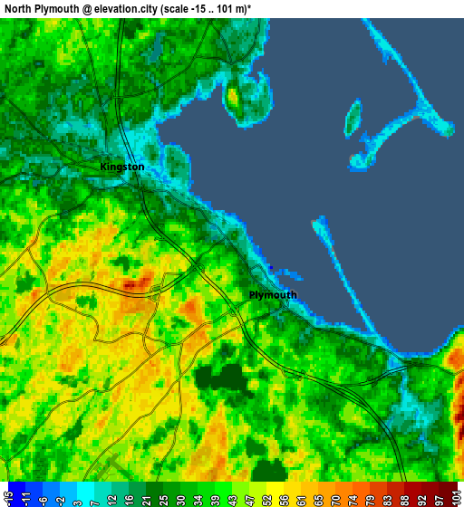 Zoom OUT 2x North Plymouth, United States elevation map