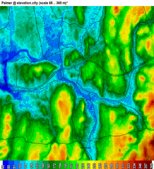 Zoom OUT 2x Palmer, United States elevation map