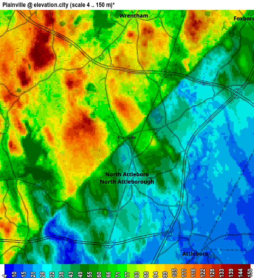 Zoom OUT 2x Plainville, United States elevation map