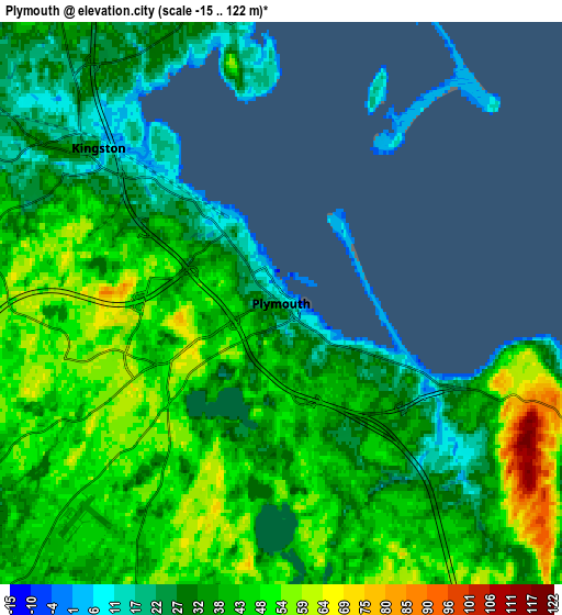 Zoom OUT 2x Plymouth, United States elevation map