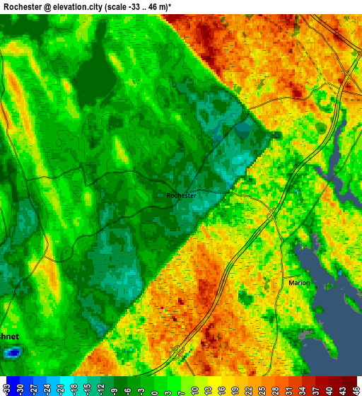 Zoom OUT 2x Rochester, United States elevation map