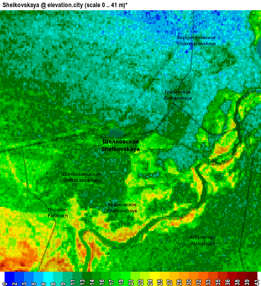 Zoom OUT 2x Shëlkovskaya, Russia elevation map